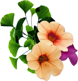 Flower cutting with orange petals